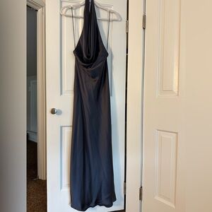 Zara navy Backless Halter Dress